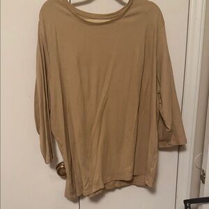 Kim Rogers Beige 3/4 Sleeve Tee